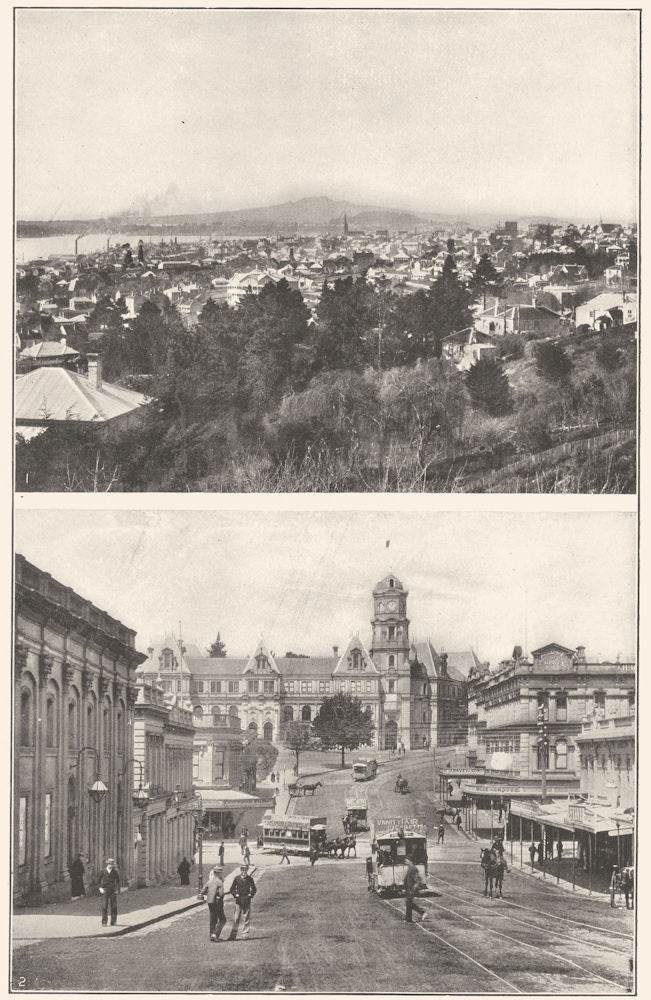 AUCKLAND. 1, Ponsonby; 2 Art Gallery, Public Library Municipal building 1907